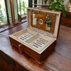 Lubinski İtaly Grande Humidor Puro Kutusu Sapelli 150's Cigar Spa Elektronik Puro Nemlendirme Cihazı - 2