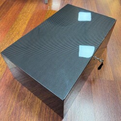 Lubinski İtaly Humidor Puro Kutusu Karbon Desen 120's Cigar Spa Elektronik Puro Nemlendirme Cihazı - 4