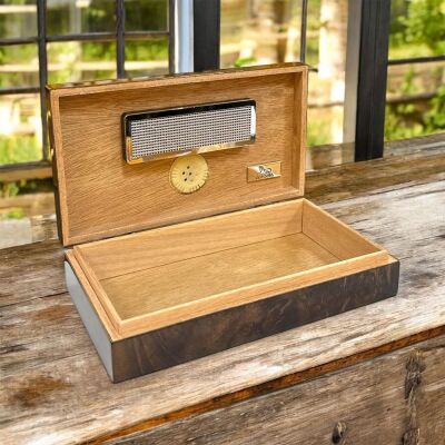 Lubinski İtaly Mini Humidor Puro Kutusu Kahve 5's - 2