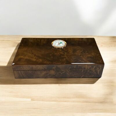 Lubinski İtaly Mini Humidor Puro Kutusu Kahve 5's - 3