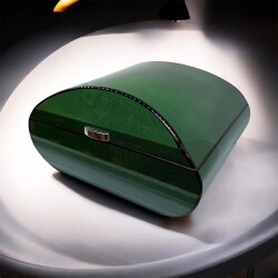 Lubinski İtaly Oval Humidor Puro Kutusu Lizard Yeşil 60's - Lubinski İtaly (1)