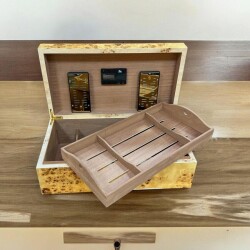 Lubinski İtaly Sedir Humidor Puro Kutusu Mapa Kavak 200's CigarSpa Elektronik Nemlendirme - Lubinski (1)