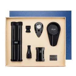 Lubinski Karbon Puro Seti Çakmak-Kesici-Küllük-Sehpa-Kılıf-Ağızlık - Lubinski