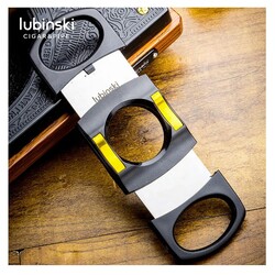 Lubinski Plastik Standlı Puro Kesici Siyah/Gold 60 Ring - Thumbnail