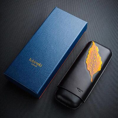 Lubinski Yeni Deri Puro Kılıfı Siyah Leaf Desen 2li (60Ring) - 3