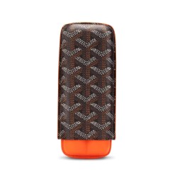 Maison Desenli Deri Puro Kılıfı 2'li Turuncu/Kahve 60Ring - CigarLoong