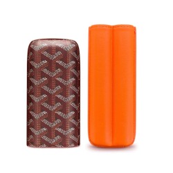 Maison Desenli Deri Puro Kılıfı 2'li Turuncu/Kahve 60Ring - CigarLoong (1)