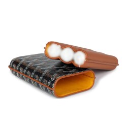 Maison Desenli Deri Puro Kılıfı 3'lü Kahve 60Ring - CigarLoong (1)