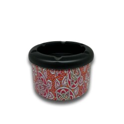Mandala Desen Metal Mini Sigara Küllüğü Kırmızı 8cm - Atomic