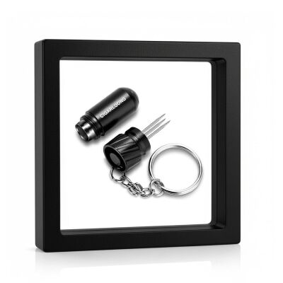 Metal 2in1 Delici ve Puro Tutucu İğne Anahtarlık Siyah - 1