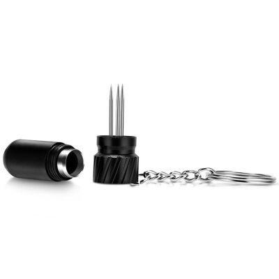 Metal 2in1 Delici ve Puro Tutucu İğne Anahtarlık Siyah - 3