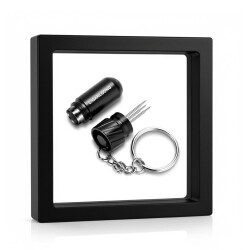 Metal 2in1 Delici ve Puro Tutucu İğne Anahtarlık Siyah - CigarLoong