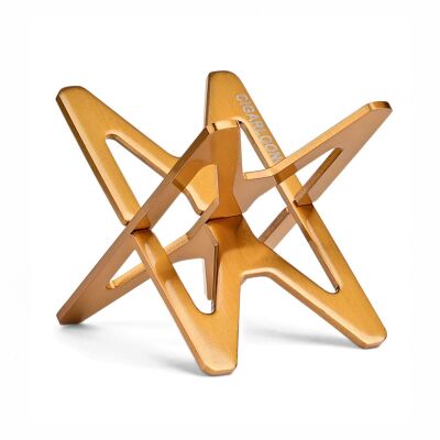 Metal Katlanır Puro Sehpası Standı Kılıflı Gold - 1