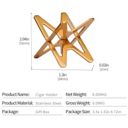 Metal Katlanır Puro Sehpası Standı Kılıflı Gold - 3