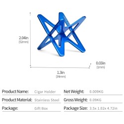 Metal Katlanır Puro Sehpası Standı Kılıflı Mavi - 3