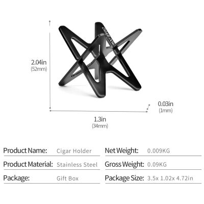 Metal Katlanır Puro Sehpası Standı Kılıflı Siyah - 4