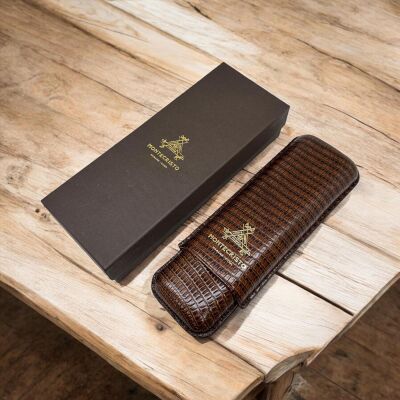 MonteCristo Lizard Deri Puro Kılıfı 2li Kahve (64Ring) - 4