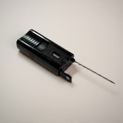 Myon 3 Pürmüz Alev Sehpa İğne ve Delicili Puro Çakmağı Siyah - 3