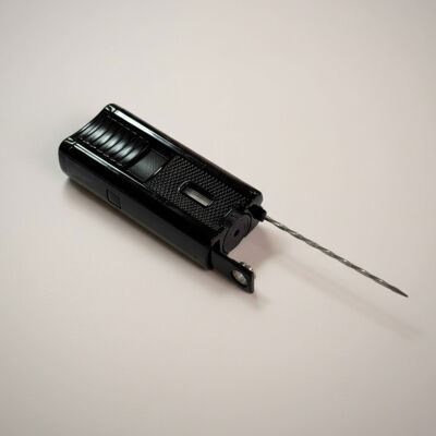 Myon 3 Pürmüz Alev Sehpa İğne ve Delicili Puro Çakmağı Siyah - 3