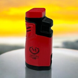 Myon 4 Pürmüz Alev Delicili Sehpalı Puro Çakmağı Kırmızı - Myon Paris (1)