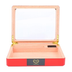 Myon Camlı Mini Humidor Puro Kutusu Kırmızı 20's - Myon Paris (1)