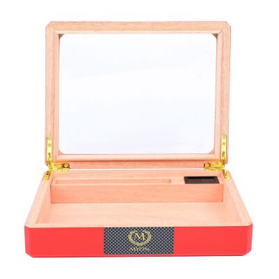 Myon Camlı Mini Humidor Puro Kutusu Kırmızı 20's - 2