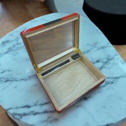 Myon Camlı Mini Humidor Puro Kutusu Kırmızı 20's - 3