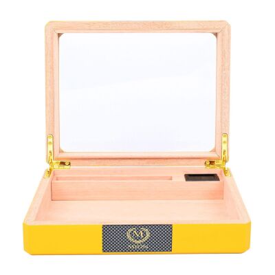 Myon Camlı Mini Humidor Puro Kutusu Sarı 20's - 2