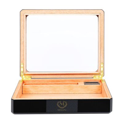 Myon Camlı Mini Humidor Puro Kutusu Siyah 20's - 2
