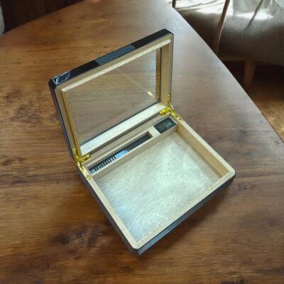 Myon Camlı Mini Humidor Puro Kutusu Siyah 20's - 3