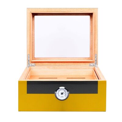 Myon Camlı Sedir Humidor Puro Kutusu Lake Sarı 60's - 2