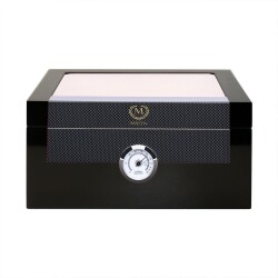 Myon Camlı Sedir Humidor Puro Kutusu Lake Siyah 60's - 1