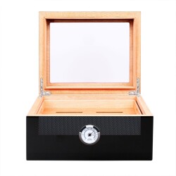 Myon Camlı Sedir Humidor Puro Kutusu Lake Siyah 60's - 2