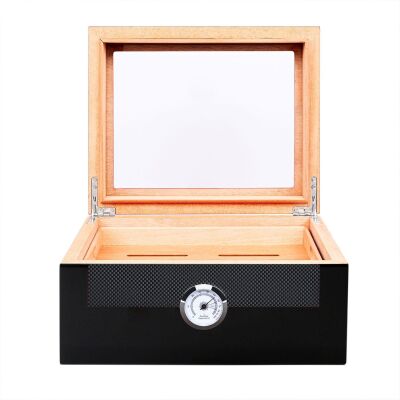 Myon Camlı Sedir Humidor Puro Kutusu Lake Siyah 60's - 2