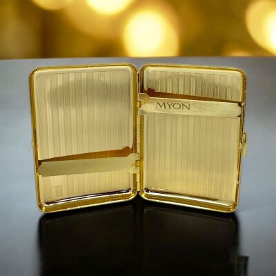 Myon Metal Kısa Sigara Tabakası Klipsli Gold 16lı - 2
