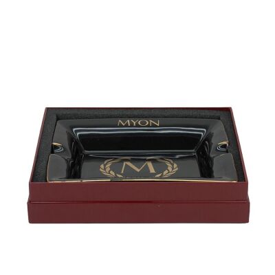 Myon Porselen Puro Küllüğü Logolu Siyah/Gold 2li - 2