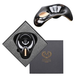 Myon Porselen Puro Küllüğü Logolu Siyah/Gold Tekli - 3