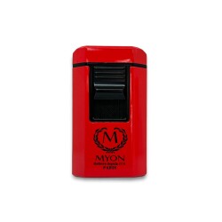 Myon Pyramid 4 Pürmüz Alev Kesicili Sehpa Puro Çakmağı Kırmızı - Myon Paris