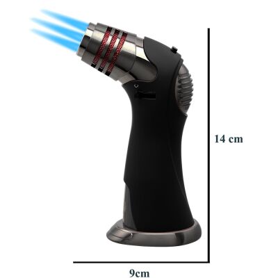Myon Quattro Puro Masa Çakmağı 4 Alev Siyah - 3