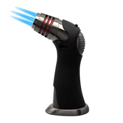 Myon Quattro Puro Masa Çakmağı 4 Alev Siyah - Myon Paris