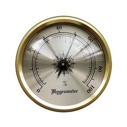 North Humidor Puro Nem Saati Higrometre Gold 3.5cm - 1