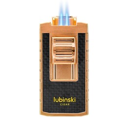 Lubinski - Oblong 2 Torch Pürmüz Metal Puro Çakmak Delicili Karbon/Rose (1)