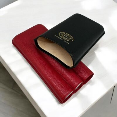 Partagas Series Deri Puro Kılıfı 3lü Kırmızı/Siyah (64Ring) - 3