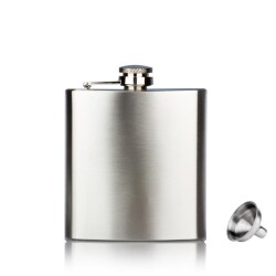 Paslanmaz Çelik Cep İçki Matara Krom 5oz 150ml - ANGELO