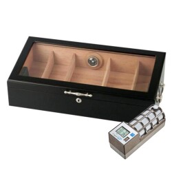 Passatore Alman Gastro Puro Kutusu Humidor Siyah 150's CigarSpa Elektronik Nemlendirme - PASSATORE