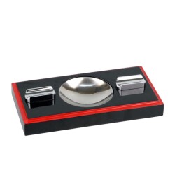 Passatore German Ahşap Puro Küllüğü Piano Siyah/Kırmızı 2li - PASSATORE