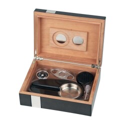 Passatore Karbon Sedir Humidor Puro Seti Siyah 20's - PASSATORE (1)
