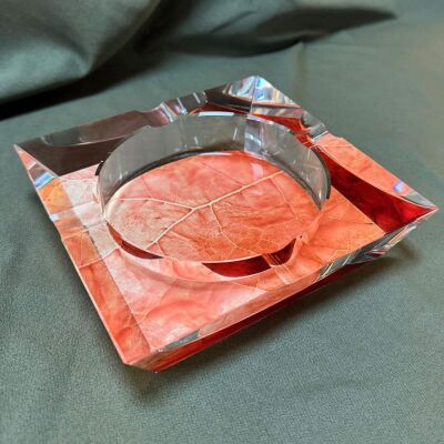 Passatore Tütün Yaprağı Desen Kristal Cam Puro Küllüğü 4l'ü - 1