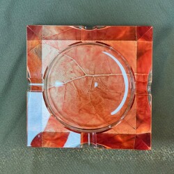 Passatore Tütün Yaprağı Desen Kristal Cam Puro Küllüğü 4l'ü - 4