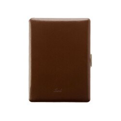 Pearl Japan Cosmos Deri Uzun Sigara Tabakası Düz Kahve 9lu - Pearl Japan